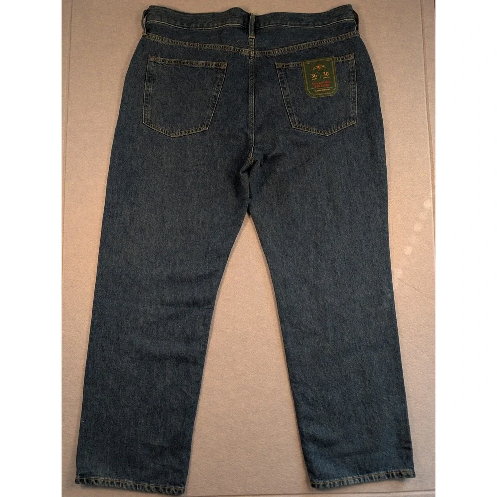 J.Crew Classic Summer Weight Jeans Mens 36x30 Blue Cotton Linen NWT Orig $178